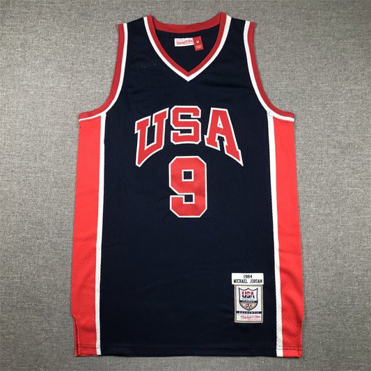 Michael Jordan #9 Team USA Mitchell & Ness 1984 Los Angeles Olympics Navy Hardwood Classics Authentic Jersey