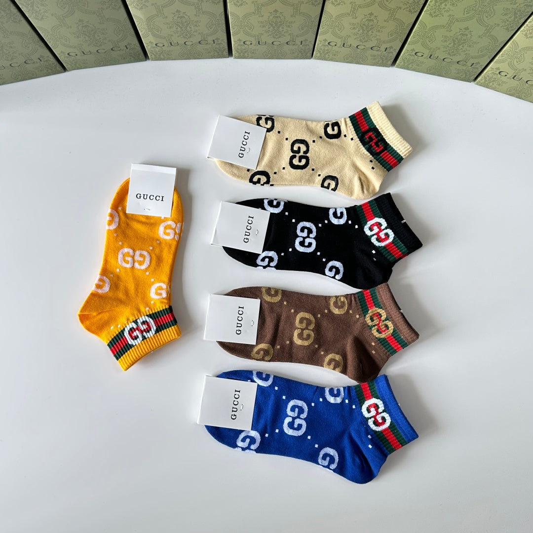 Gucci Bright Multicolour Letter Motifs Crew Socks, image 4
