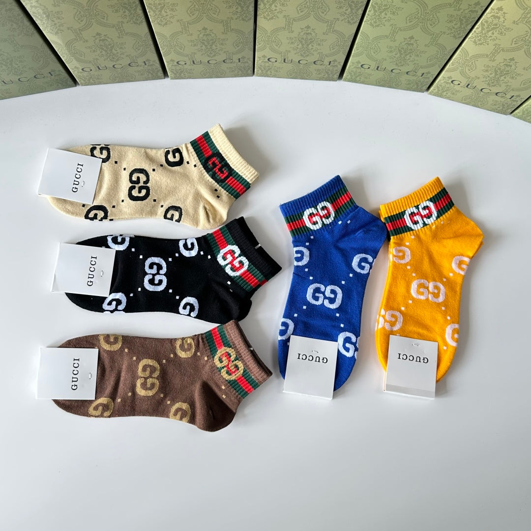 Gucci Bright Multicolour Letter Motifs Crew Socks, image 5