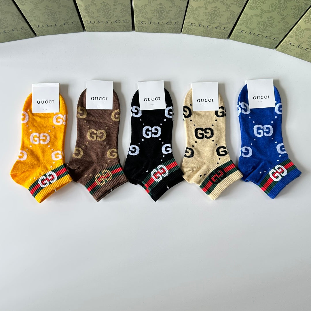 Gucci Bright Multicolour Letter Motifs Crew Socks, image 9