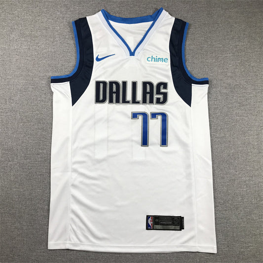 Men's Dallas Mavericks Luka Doncic #77 NBA White Replica Jerseys