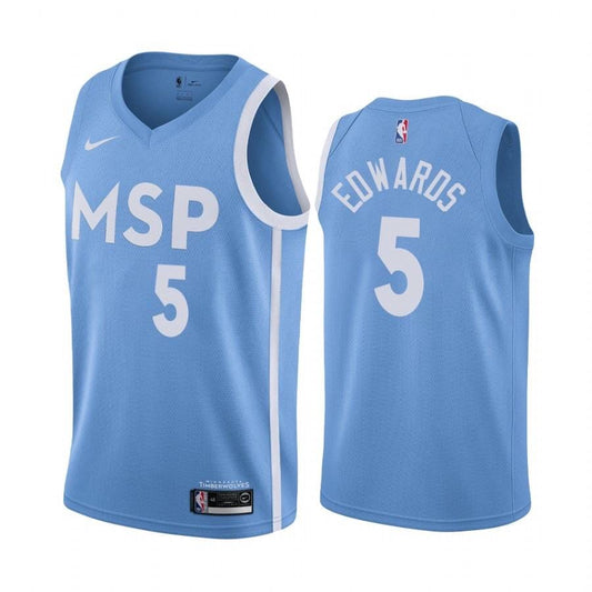 Anthony Edwards #5 Minnesota Timberwolves Light Blue MSP City Edition Swingman Jersey –  2020-21