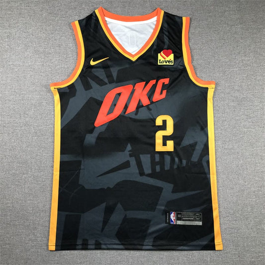 Men's Jersey 2024 Season Thunder #2 Black City Edition GILGEOUS-ALEXANDER