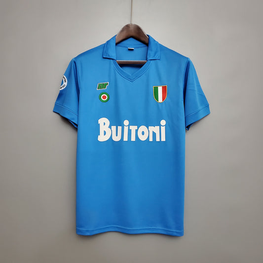 Napoli 1987-88 Home Retro Jersey – Ennerre Sky Blue Buitoni Maradona Serie A Scudetto Football Shirt