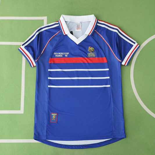 France National Team 1998 Home Retro Fan Jersey – World Cup Vintage Football Shirt