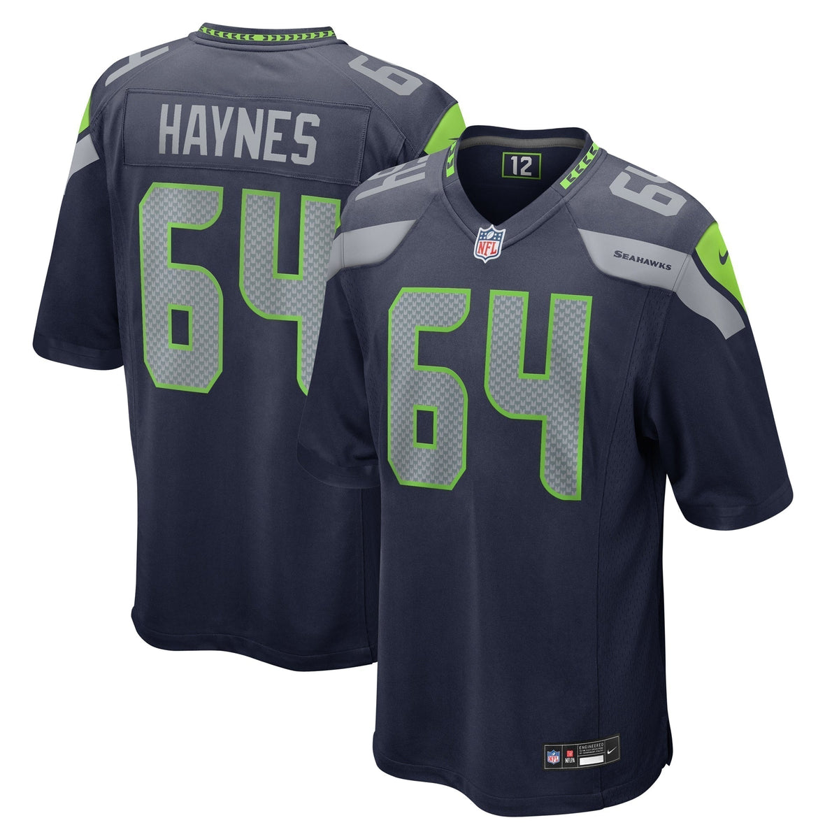 Christian Haynes Seattle Seahawks Game Jersey -  College Navy
