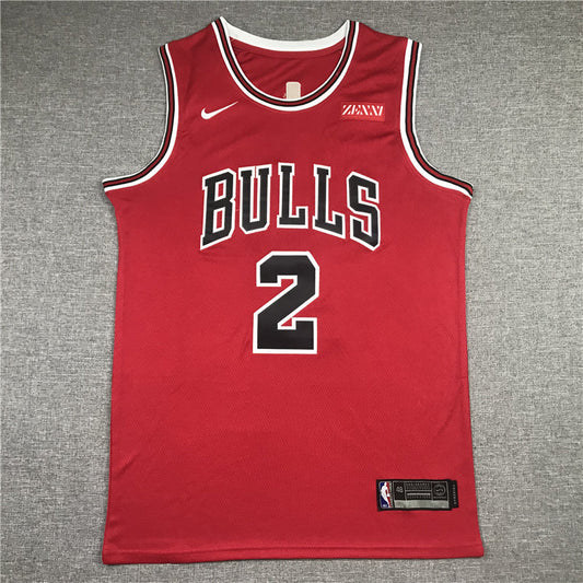 Men's Chicago Bulls Lonzo Ball #2 Red Fast Break Replica Player Jerseys