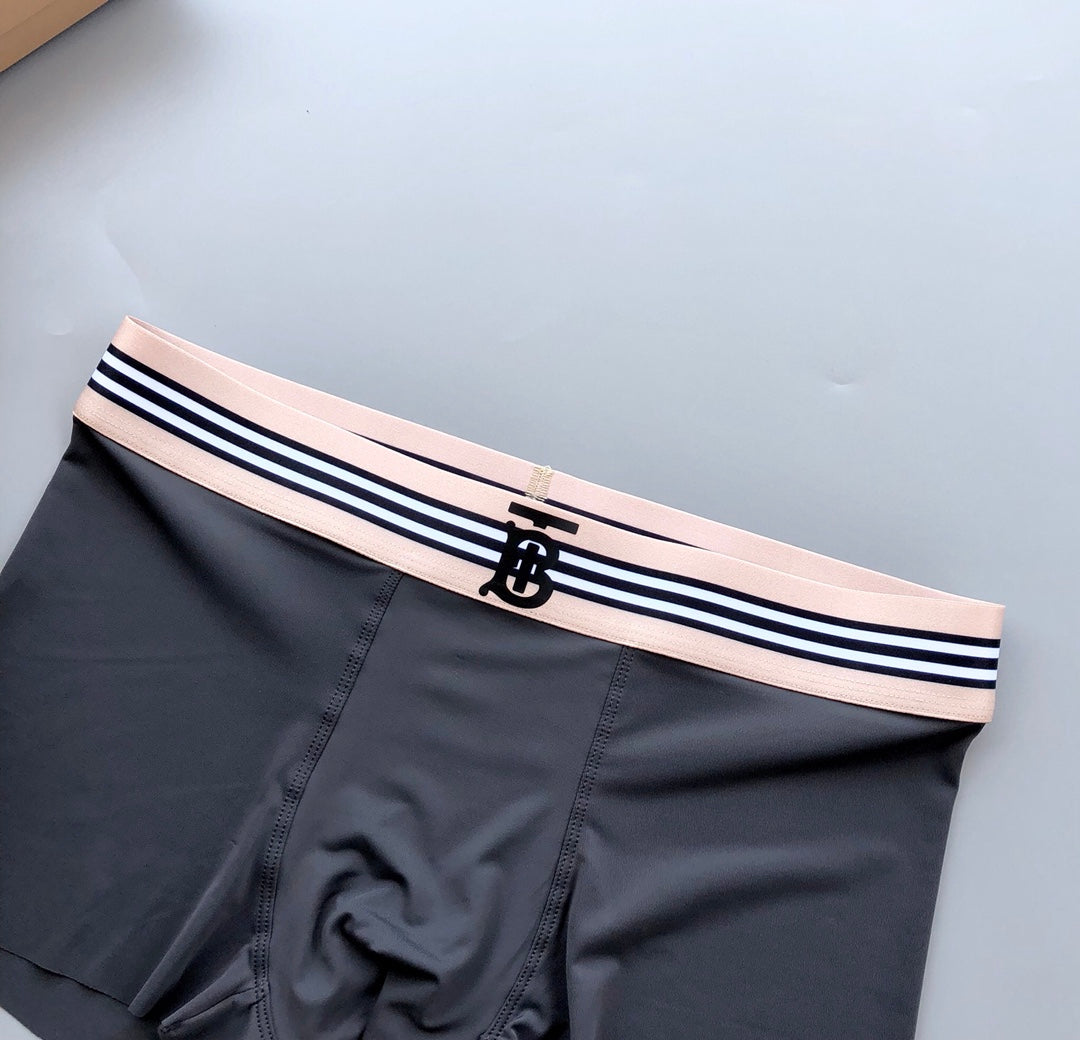 Burberry Red Navy Grey Fine Stripe Waist Boxer Briefs, image 5