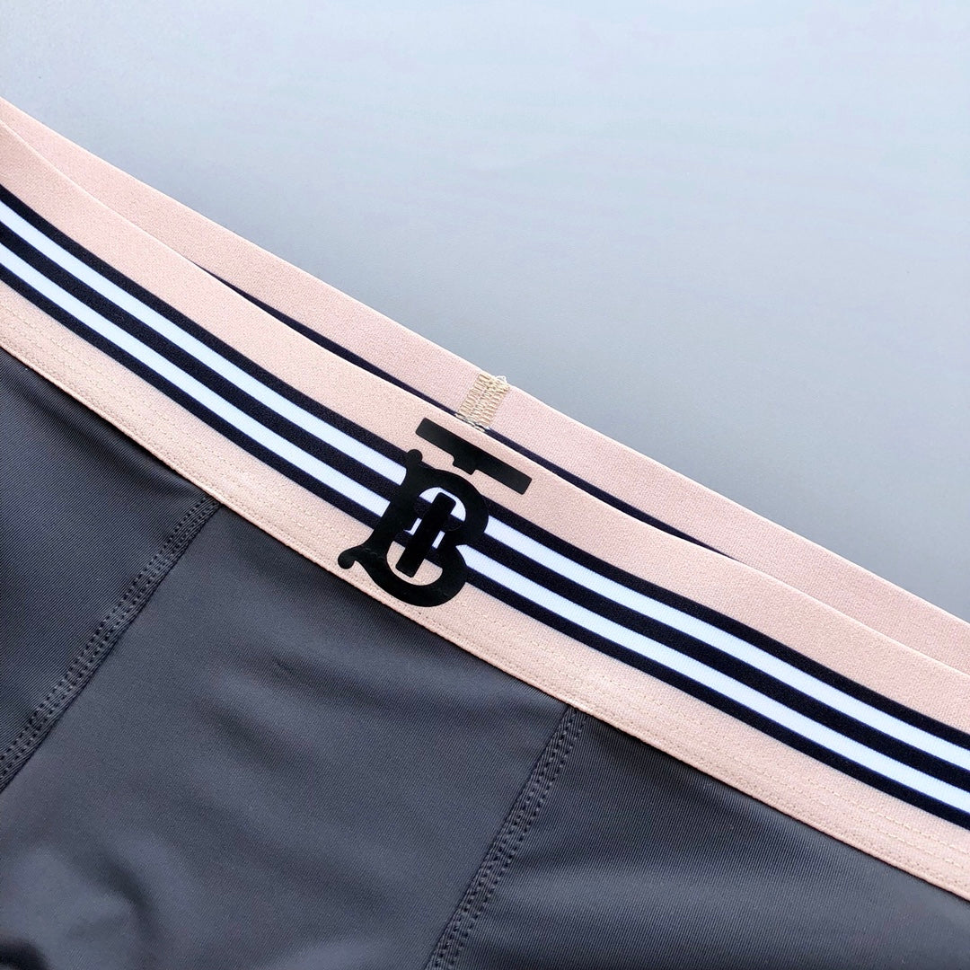 Burberry Red Navy Grey Fine Stripe Waist Boxer Briefs, image 6