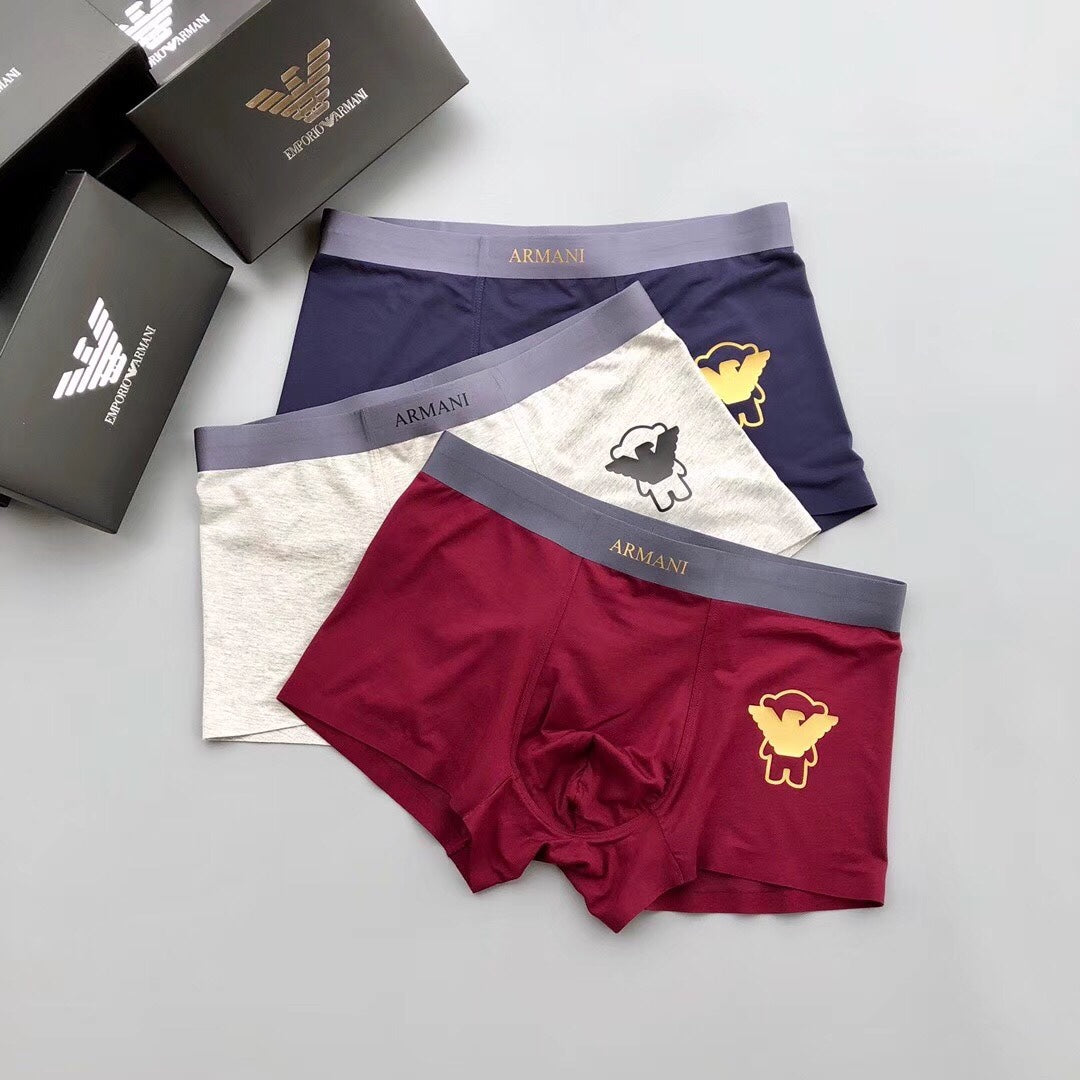 Emporio Armani White Navy Burgundy Gold Wing Boxer Briefs, image 10