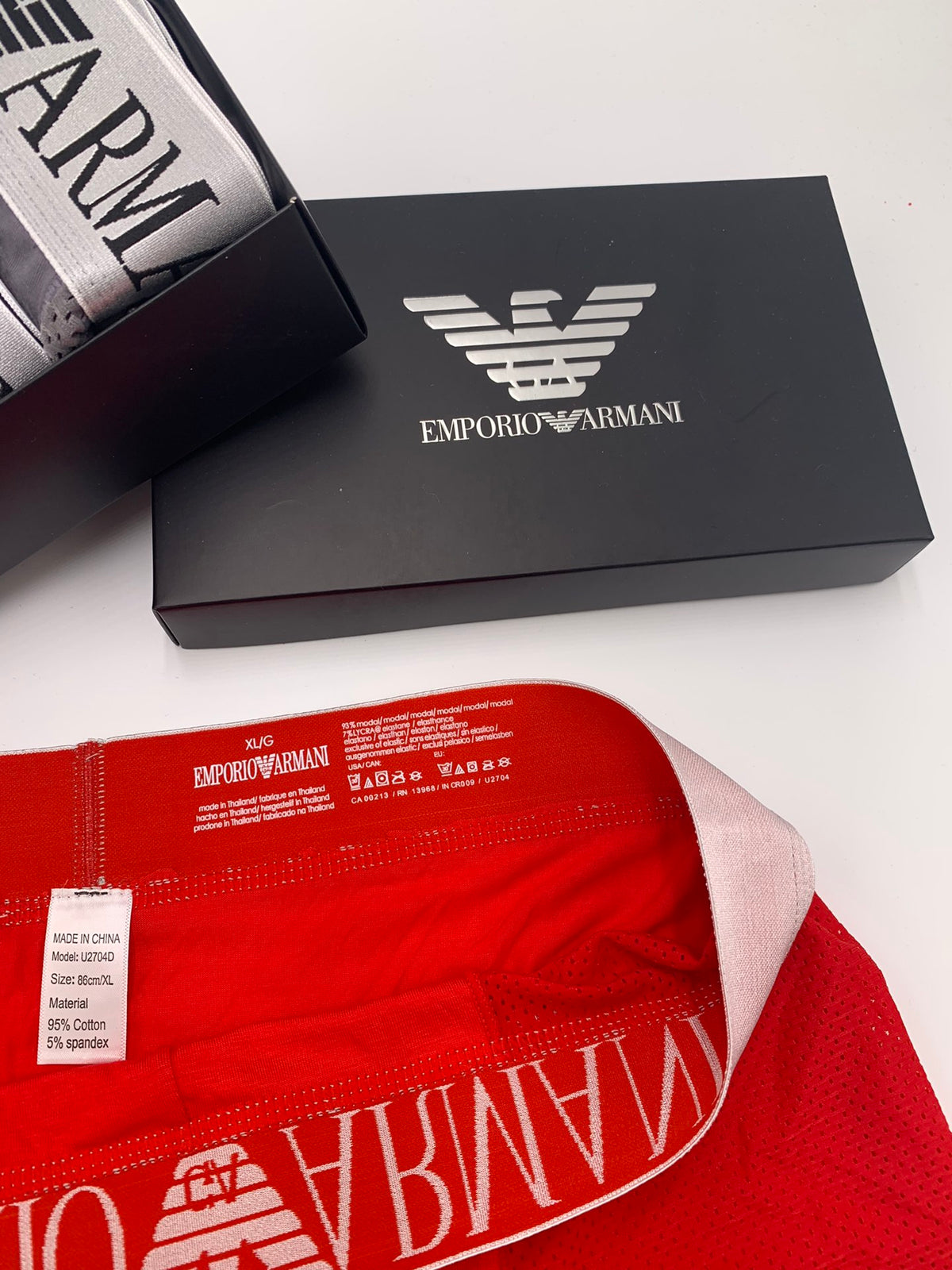 Emporio Armani Lilac Grey Wide Letter Waist Boxer Briefs, image 6