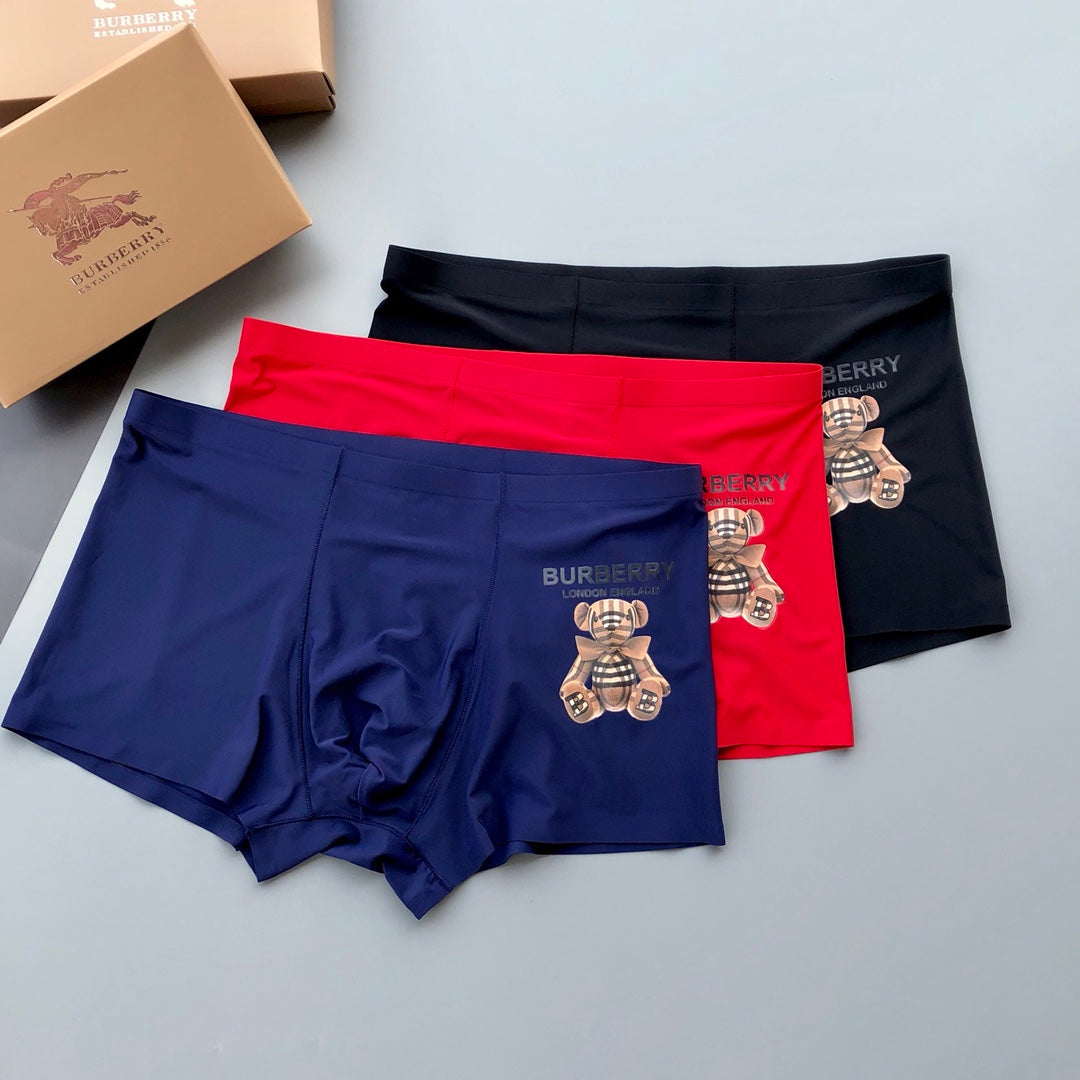 Burberry Black Red White Navy Bear Motif Boxer Briefs, image 2