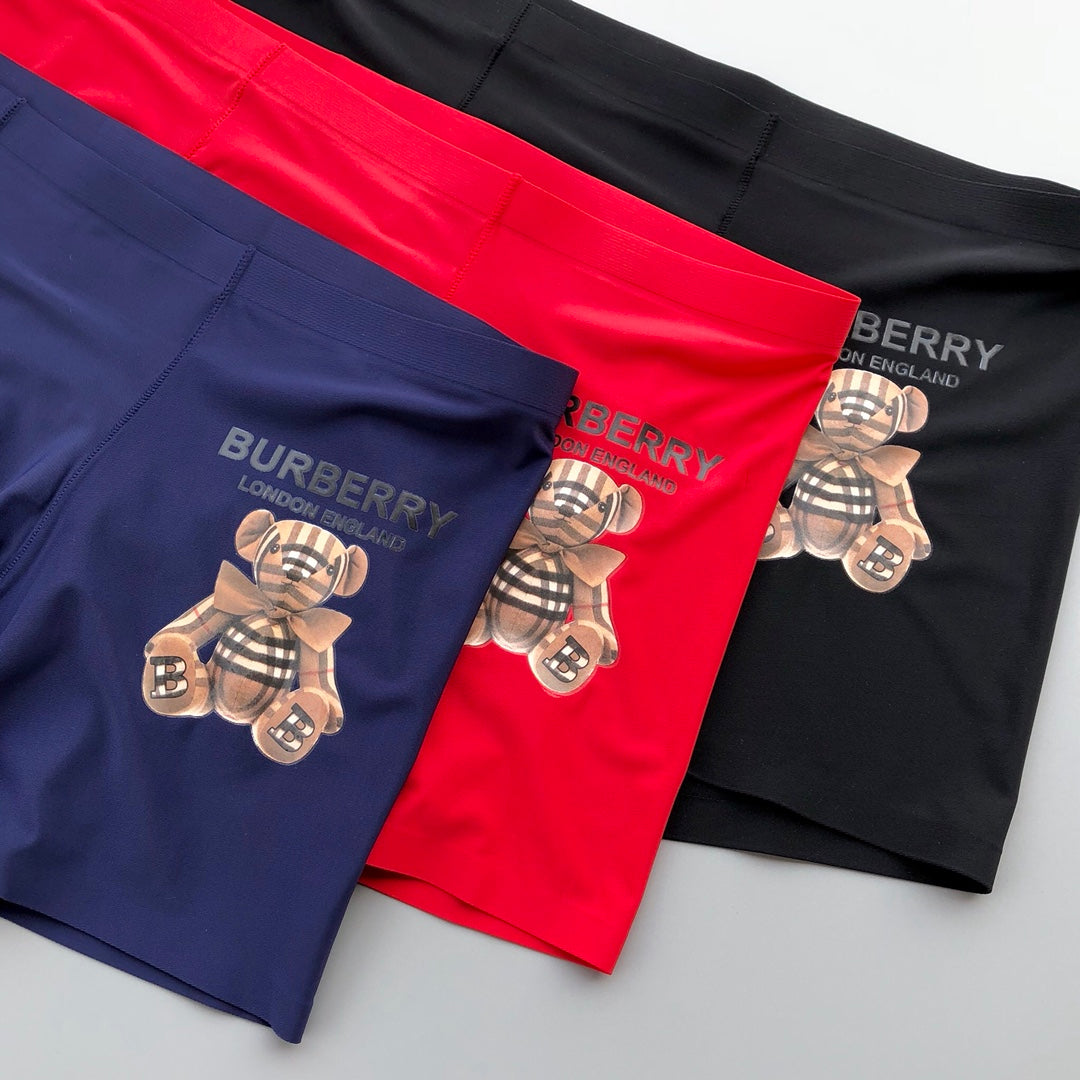 Burberry Black Red White Navy Bear Motif Boxer Briefs, image 4