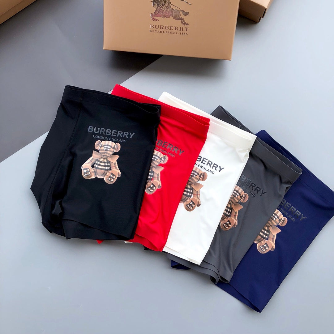 Burberry Black Red White Navy Bear Motif Boxer Briefs, image 1