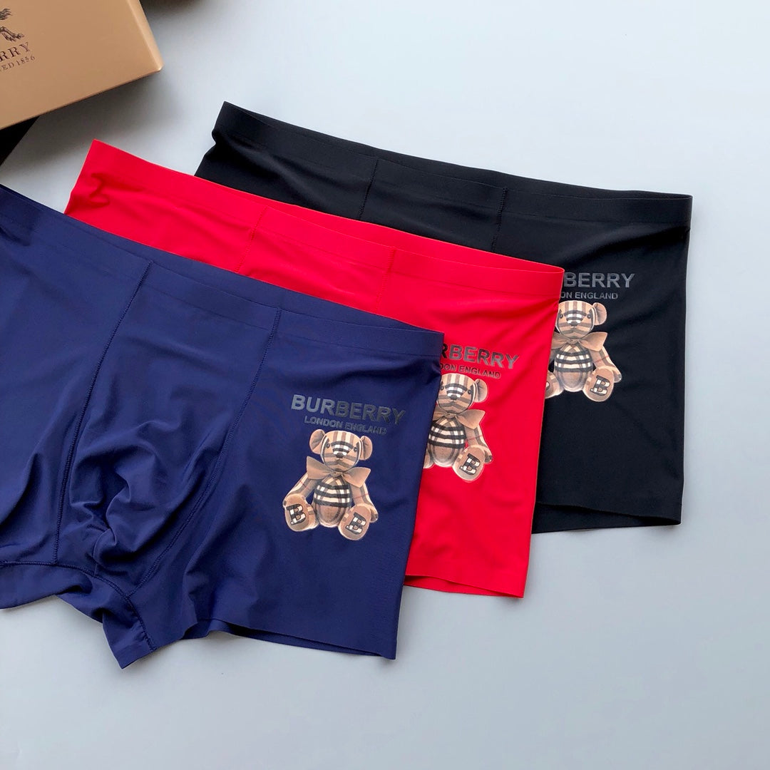 Burberry Black Red White Navy Bear Motif Boxer Briefs, image 3
