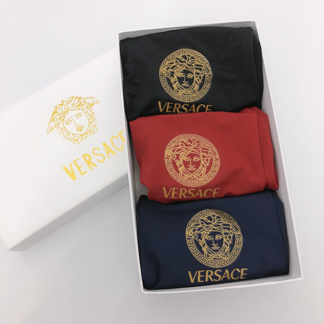 Versace Black Blue Red Gold Key Waist Boxer Briefs, image 3