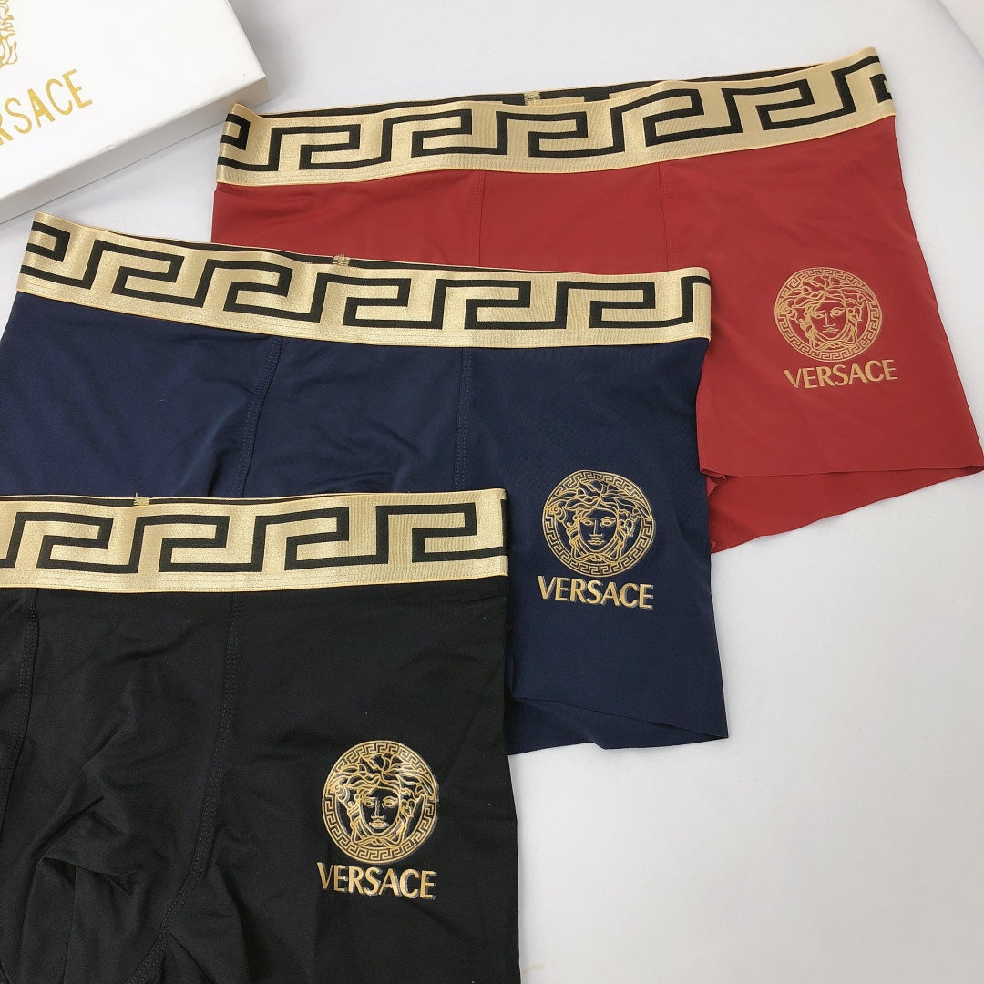 Versace Black Blue Red Gold Key Waist Boxer Briefs, image 2