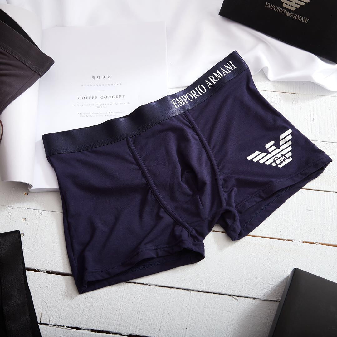 Armani Lettered Band Boxed Boxer Briefs, Box of 3, gallery image 2
