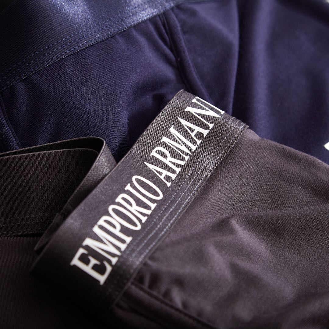 Armani Lettered Band Boxed Boxer Briefs, Box of 3, gallery image 3
