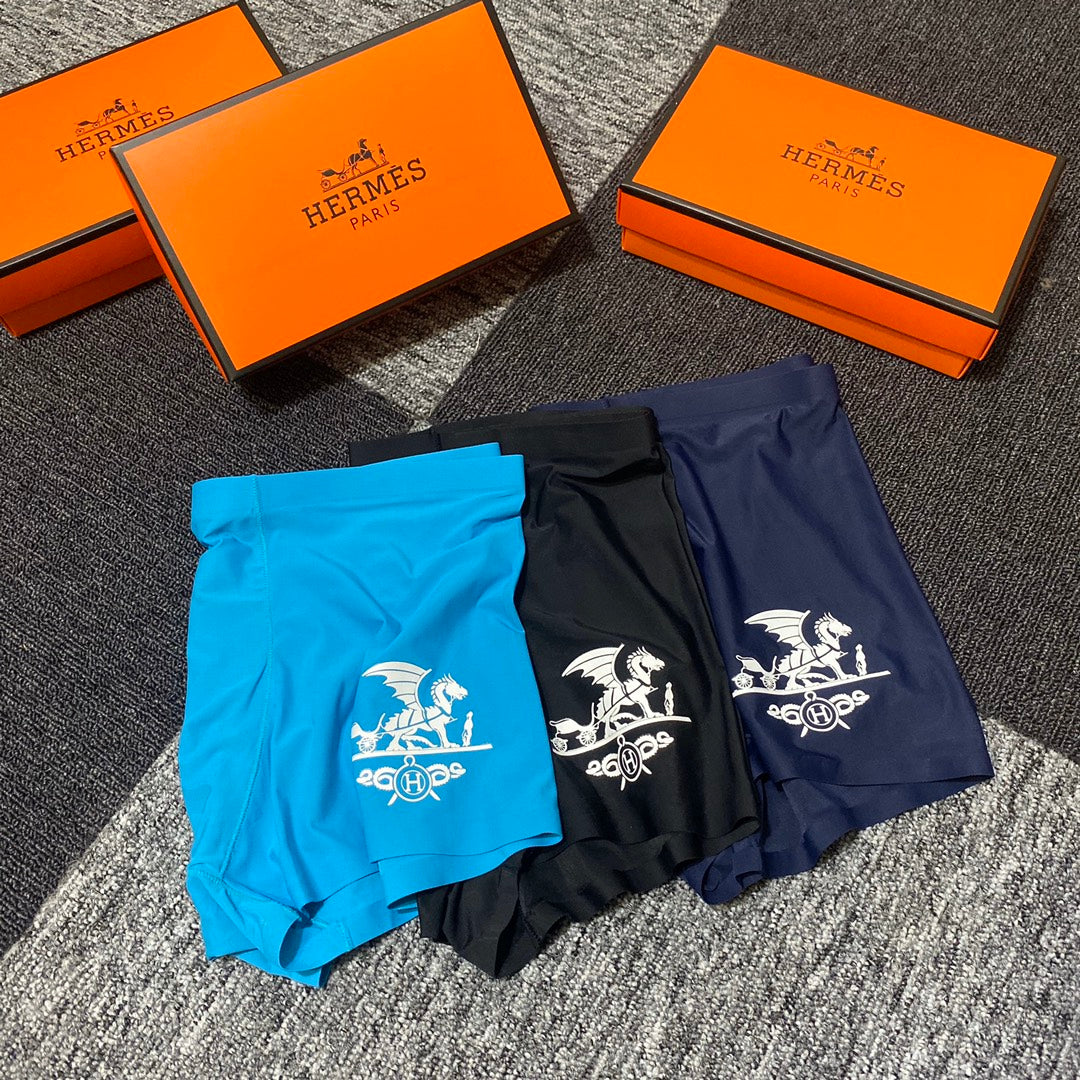 Hermès Boxed Bright Carriage Panels Boxer Briefs, image 2