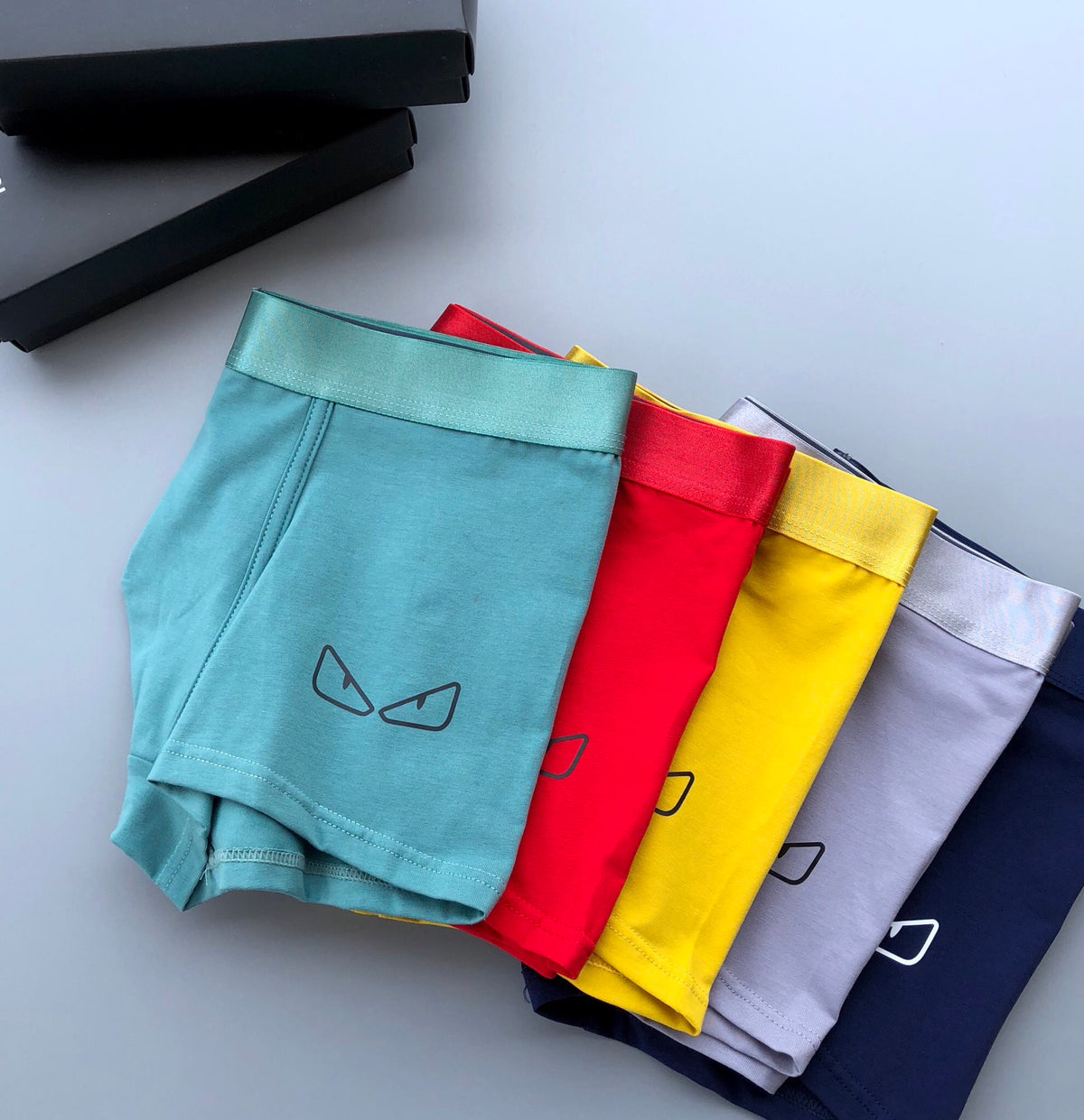 Fendi Teal Red Navy White Eye Motif Boxer Briefs, image 5