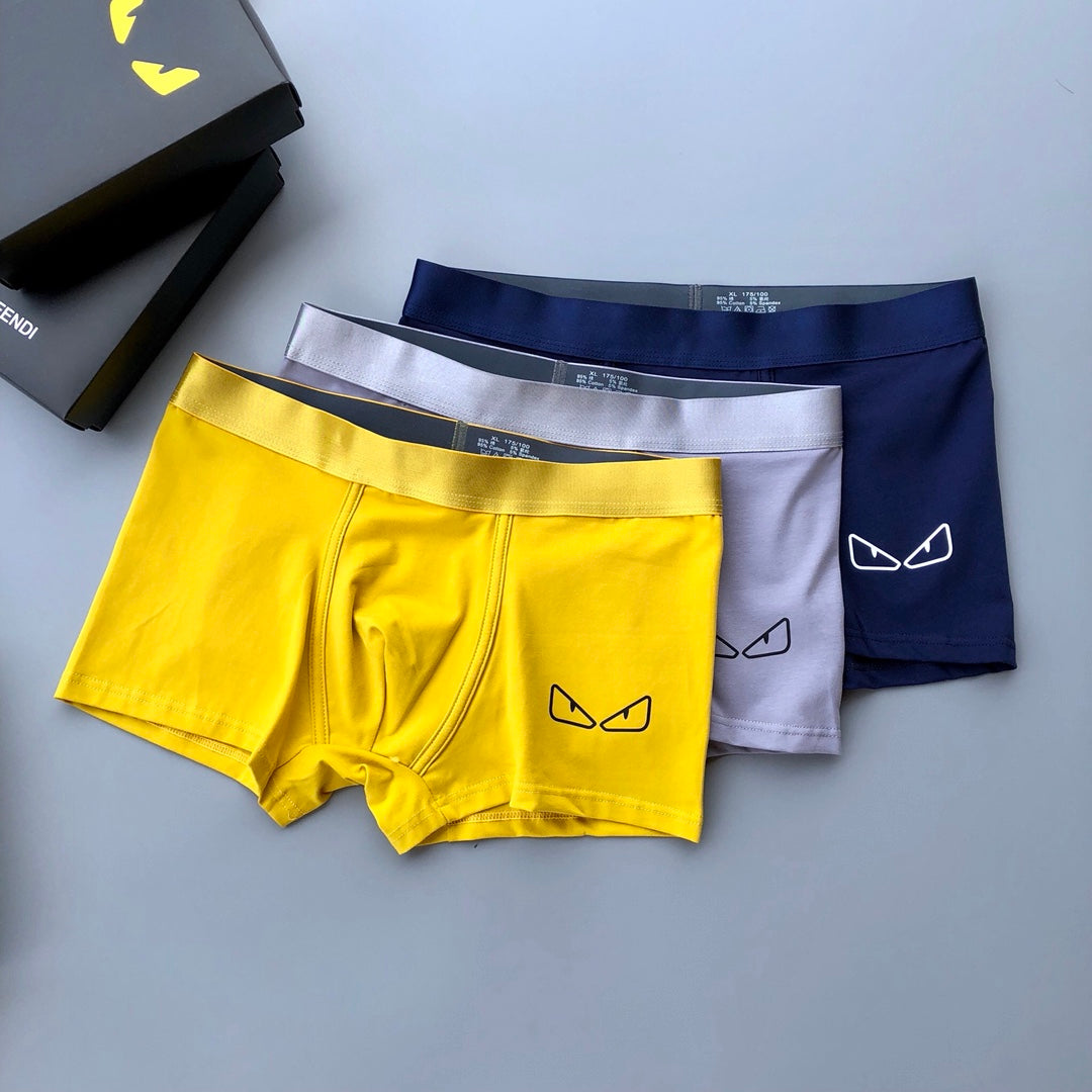 Fendi Yellow Grey Navy Outline Eyes Boxer Briefs, image 2