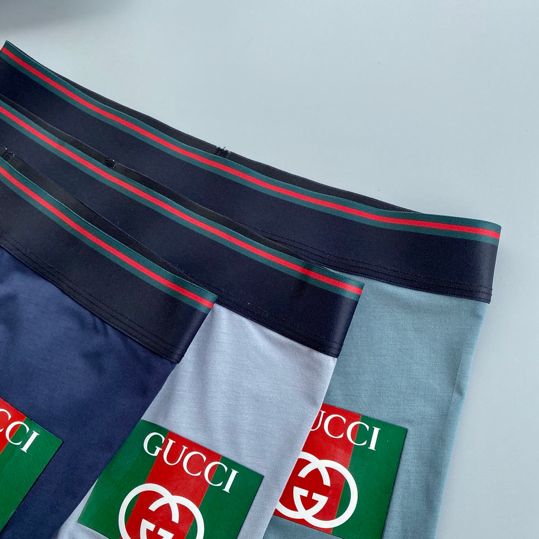 Gucci Grey Navy Small Square Motifs Boxer Briefs, image 4