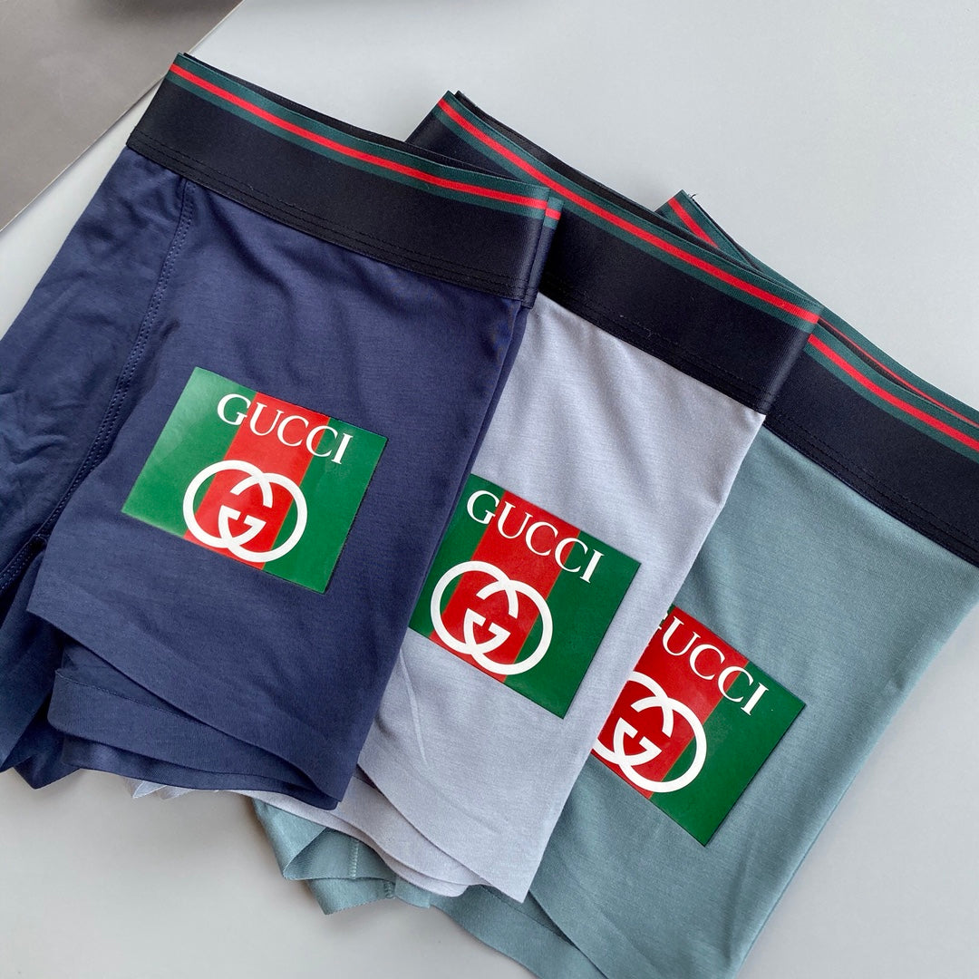 Gucci Grey Navy Small Square Motifs Boxer Briefs, image 2