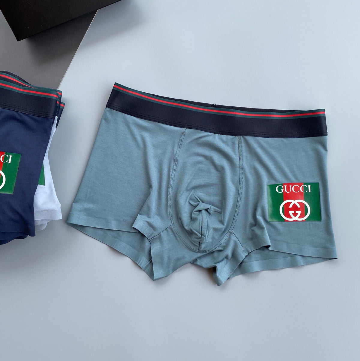 Gucci Blue Red Green Double Letter Patches Boxer Briefs, image 5