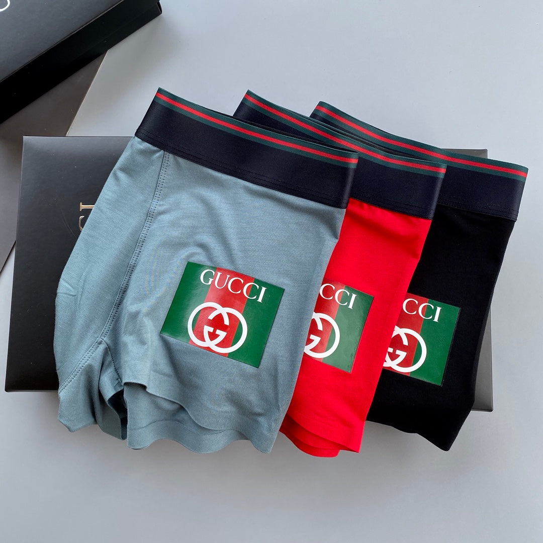 Gucci Blue Red Green Double Letter Patches Boxer Briefs, image 1