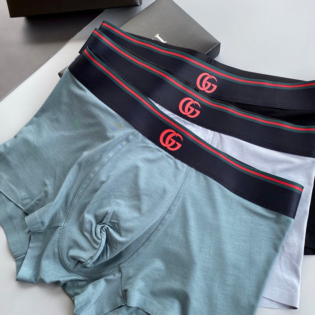 Gucci Teal Grey Navy Red Edge Waist Boxer Briefs, image 2