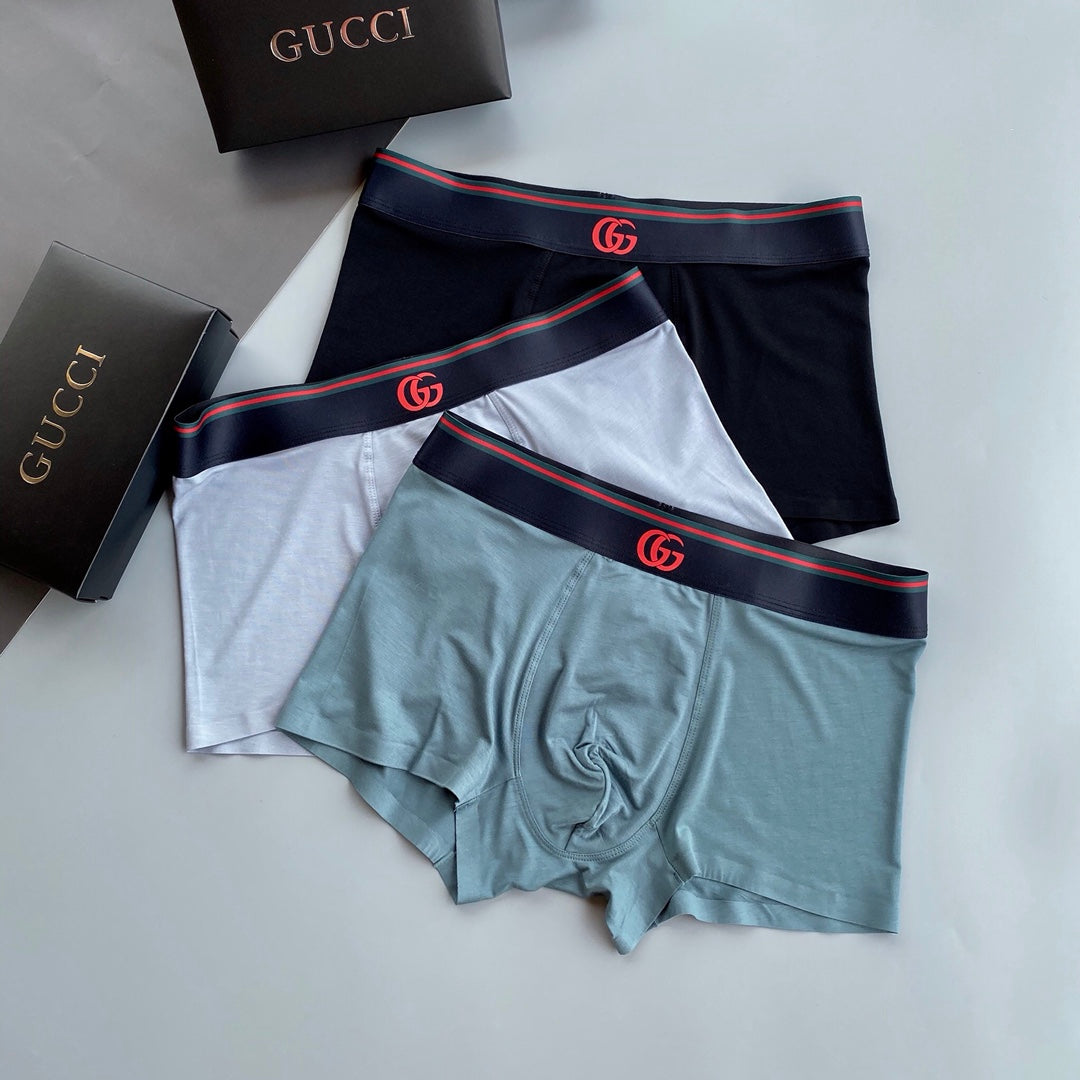 Gucci Teal Grey Navy Red Edge Waist Boxer Briefs, image 5