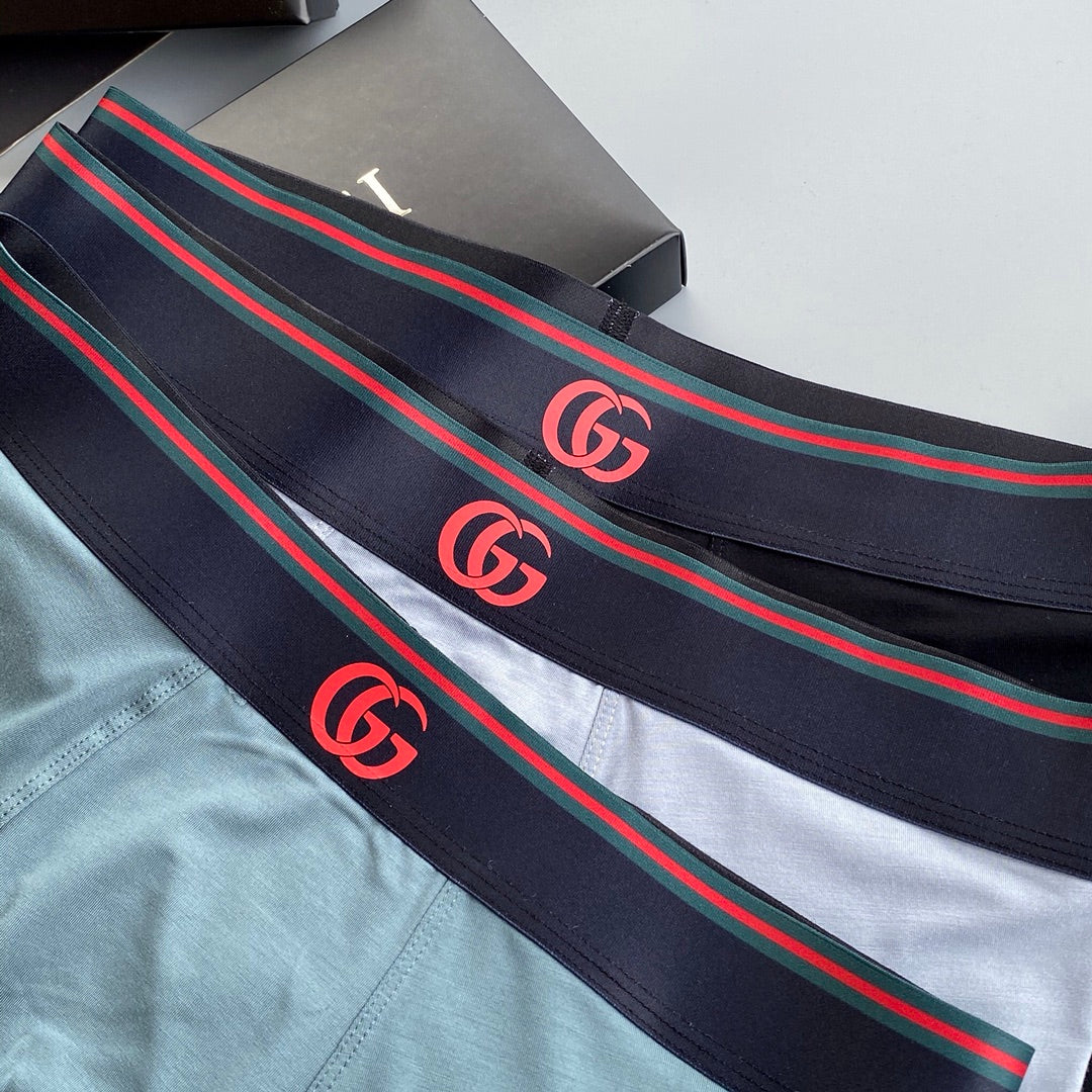 Gucci Teal Grey Navy Red Edge Waist Boxer Briefs, image 3