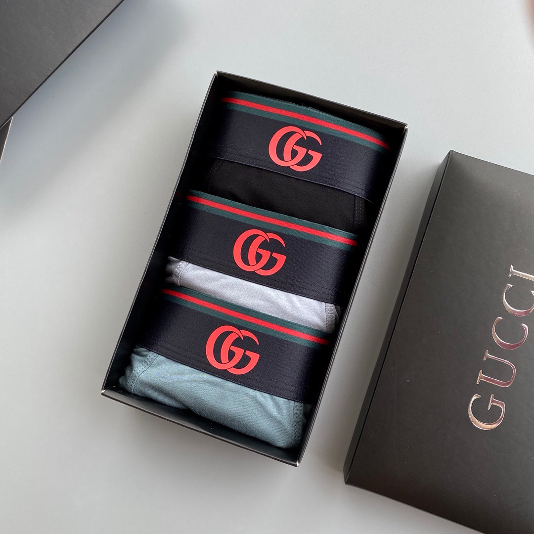 Gucci Teal Grey Navy Red Edge Waist Boxer Briefs, image 4