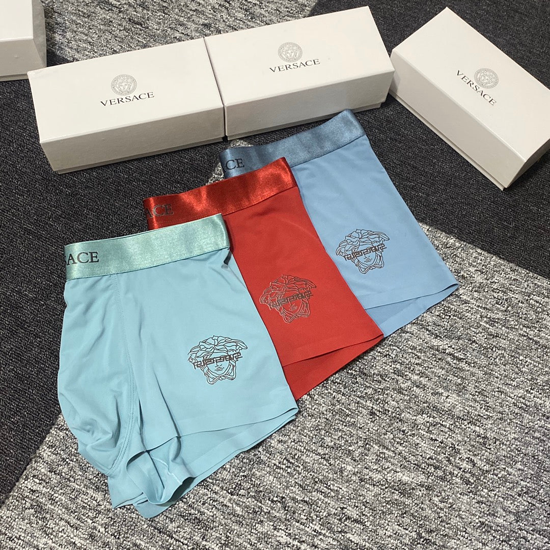 Versace Blue Orange Grey Small Medallion Boxer Briefs, image 1