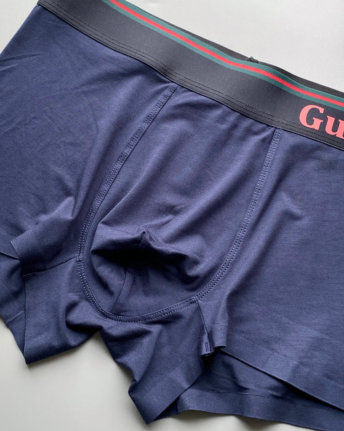 Gucci Navy Grey Red Waist Letters Boxer Briefs, image 8