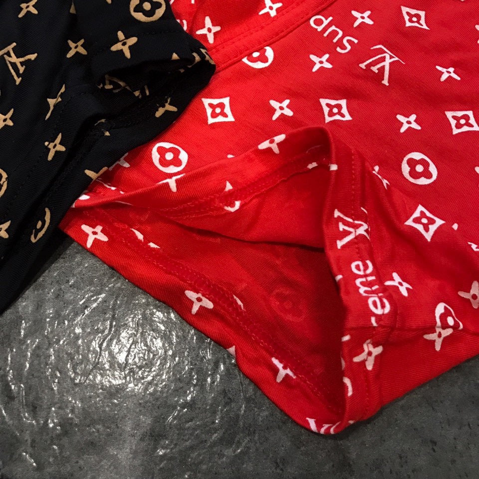 Supreme Black Red Brown Repeated Monogram Boxer Briefs, image 9