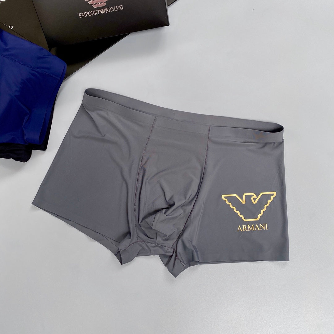 Emporio Armani Blue Grey Large Outline Wing Boxer Briefs, image 5