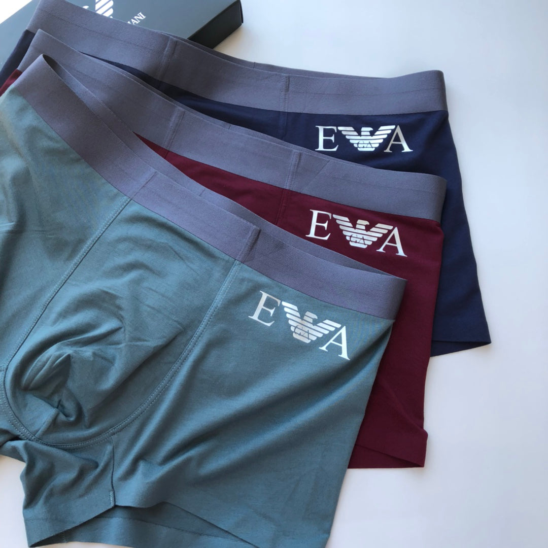 Emporio Armani Grey Burgundy White Wing Boxer Briefs, image 3