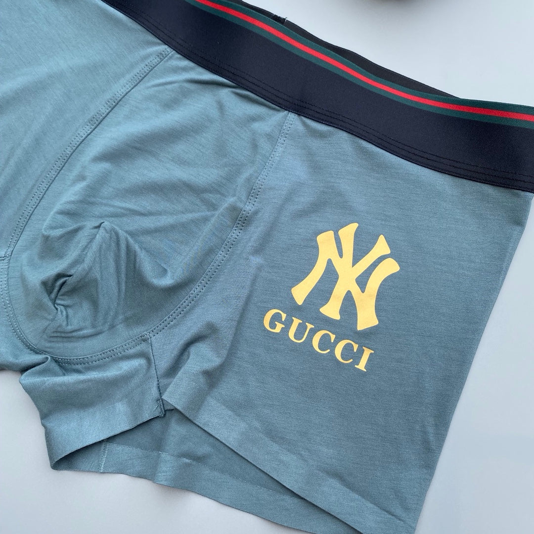 Gucci Grey NY Gold Letter Patch Boxer Briefs, image 9