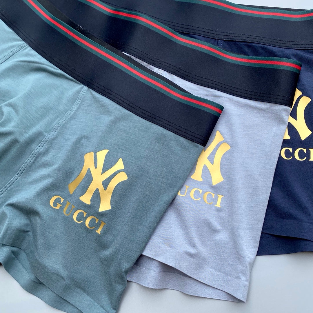 Gucci Grey NY Gold Letter Patch Boxer Briefs, image 4