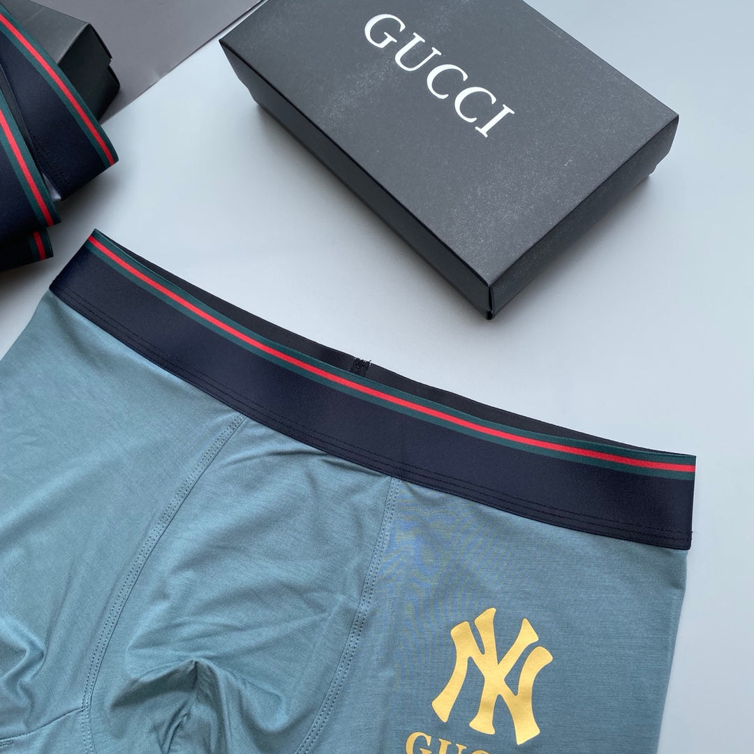 Gucci Grey NY Gold Letter Patch Boxer Briefs, image 7