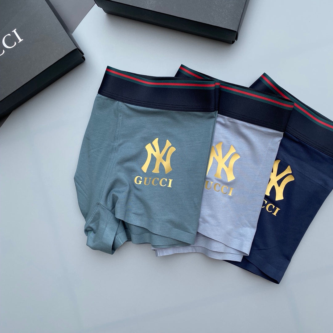 Gucci Grey NY Gold Letter Patch Boxer Briefs, image 5