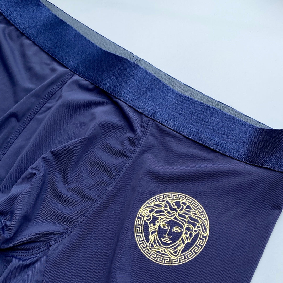 Versace Burgundy Grey Blue Large Round Face Boxer Briefs, image 9