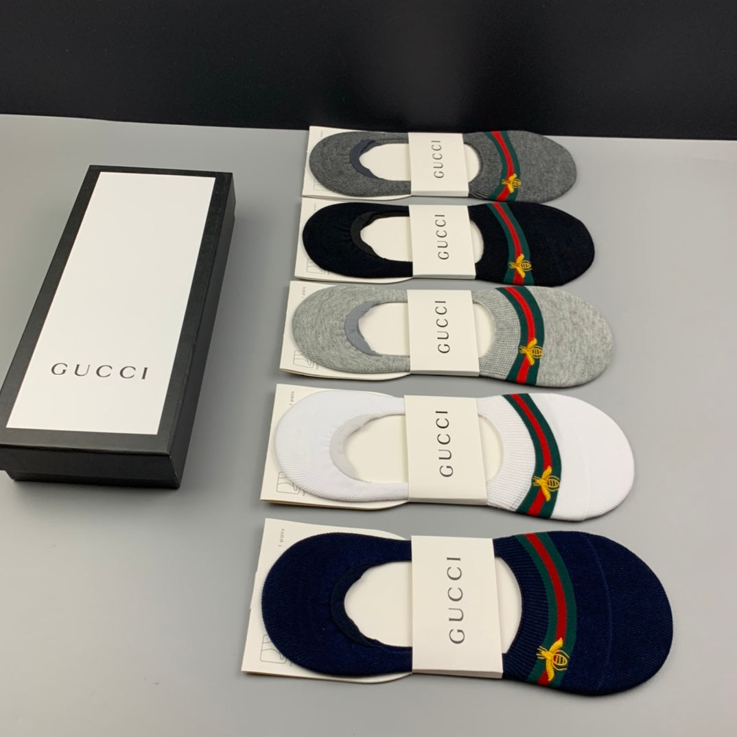 Gucci White Grey Packaged Collage No-Show Socks, image 3