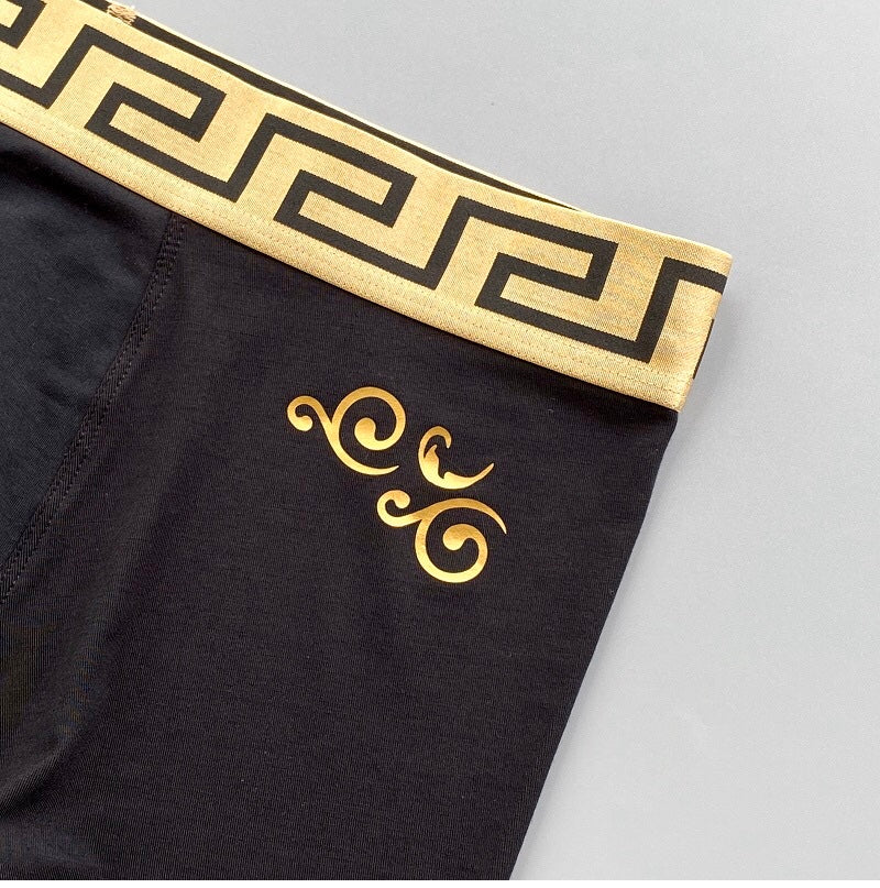 Versace Burgundy Navy Gold Key Hanging Trio Boxer Briefs, image 6