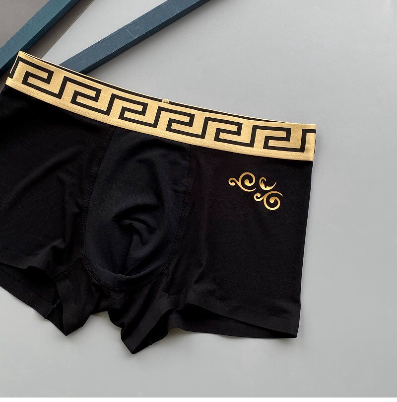 Versace Burgundy Navy Gold Key Hanging Trio Boxer Briefs, image 5