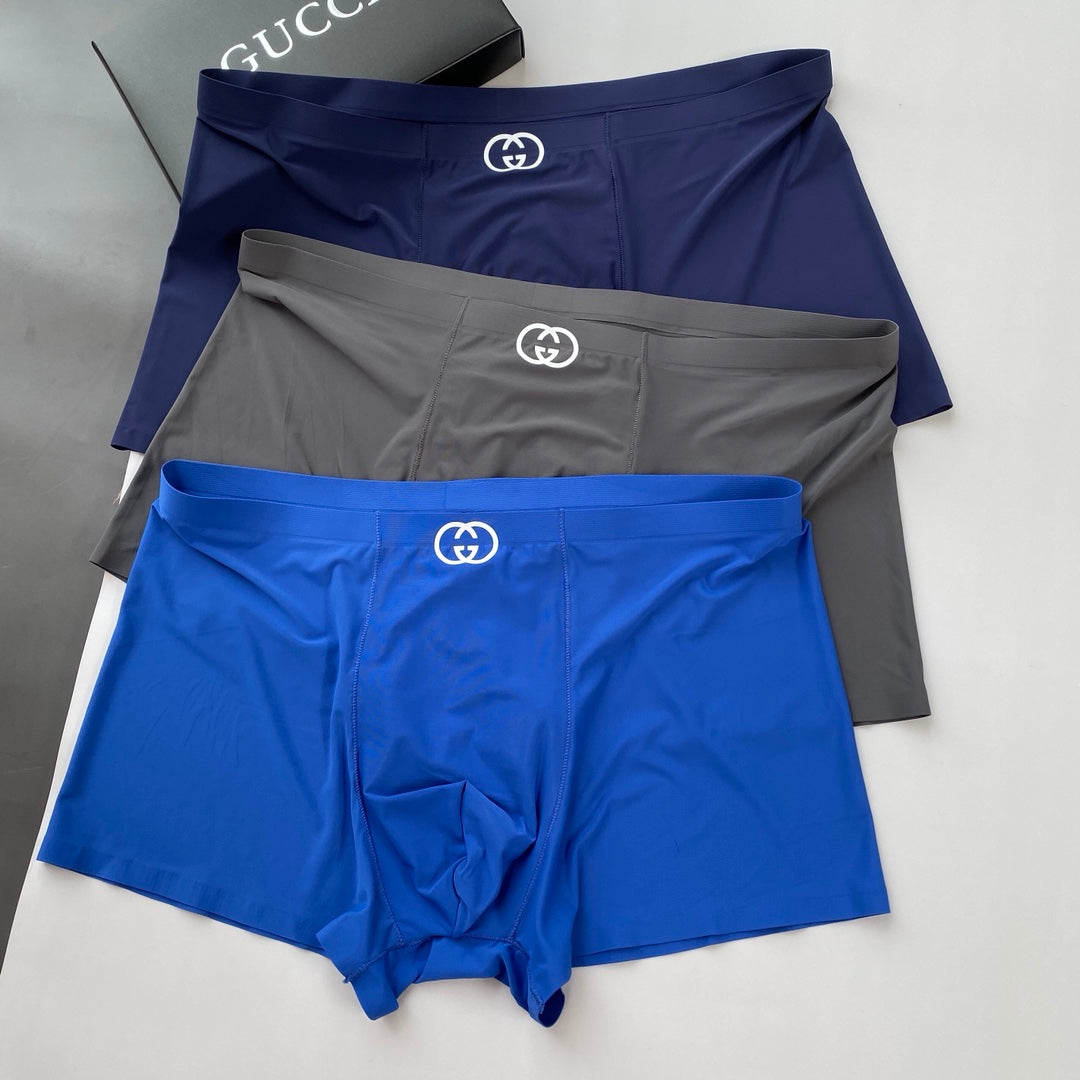 Gucci Blue Grey Large Circle Motif Boxer Briefs, image 2