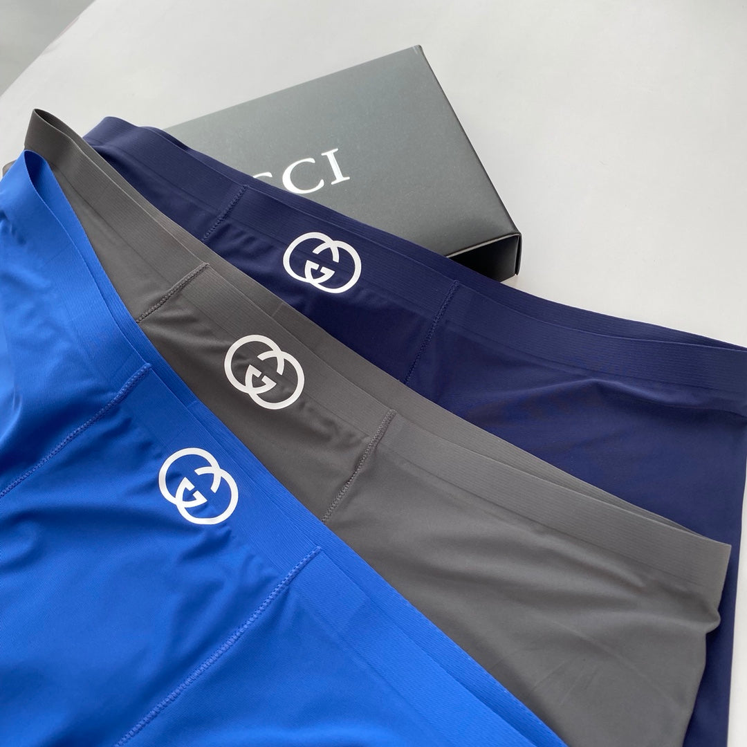 Gucci Blue Grey Large Circle Motif Boxer Briefs, image 4