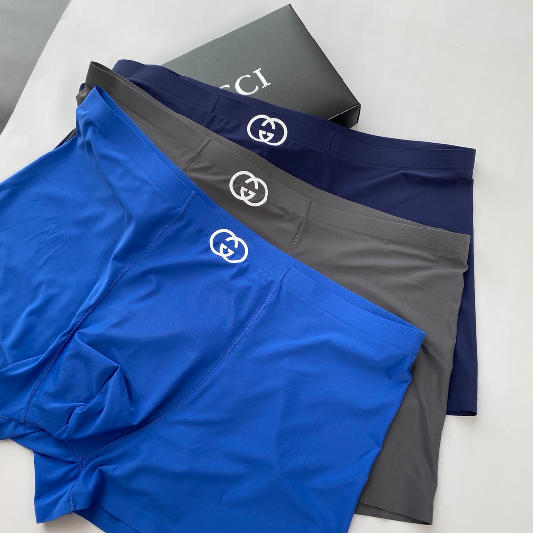 Gucci Blue Grey Large Circle Motif Boxer Briefs, image 3